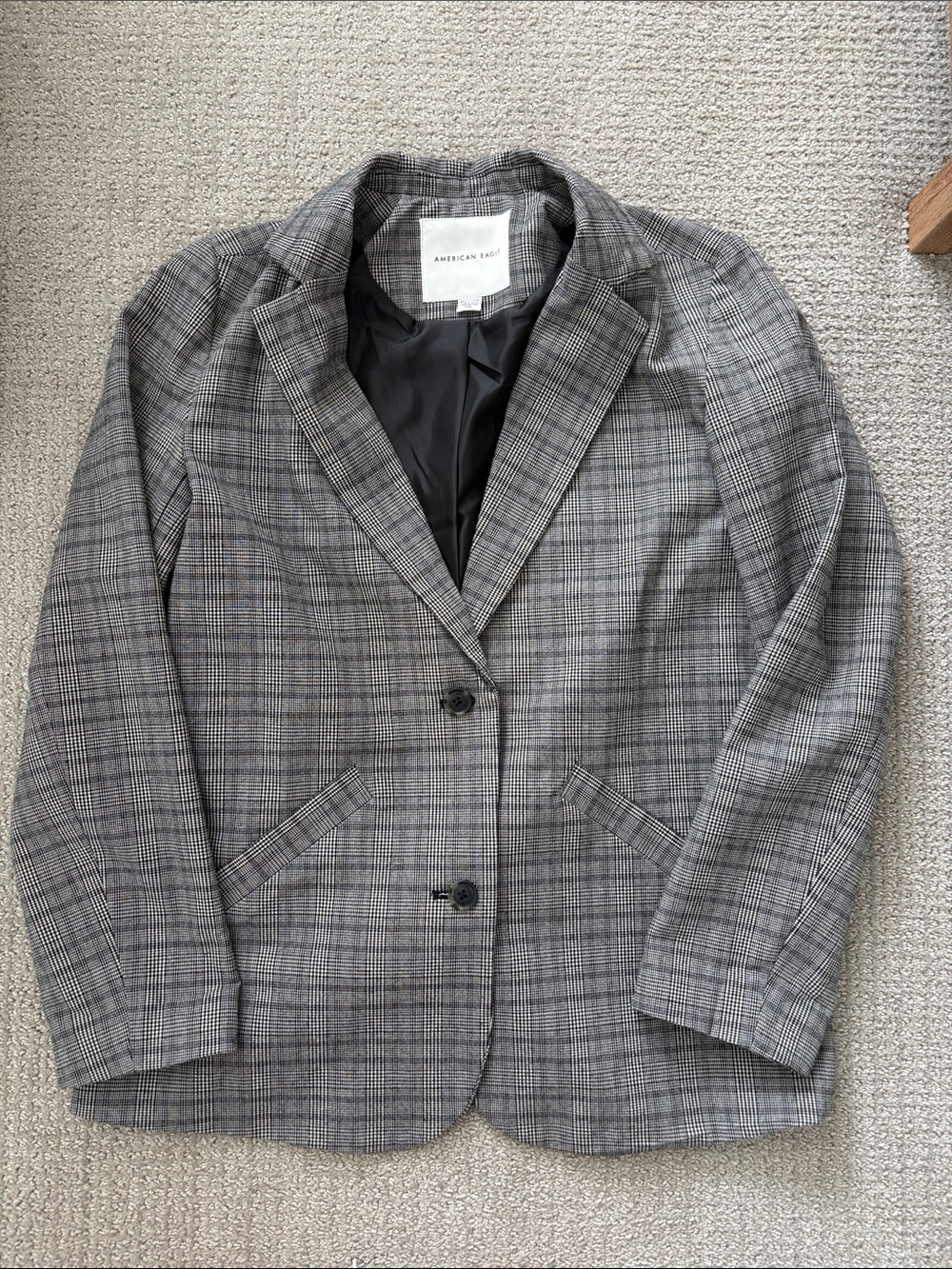 American Eagle Outfitters Gray Plaid Blazer. Size xs. Like new.